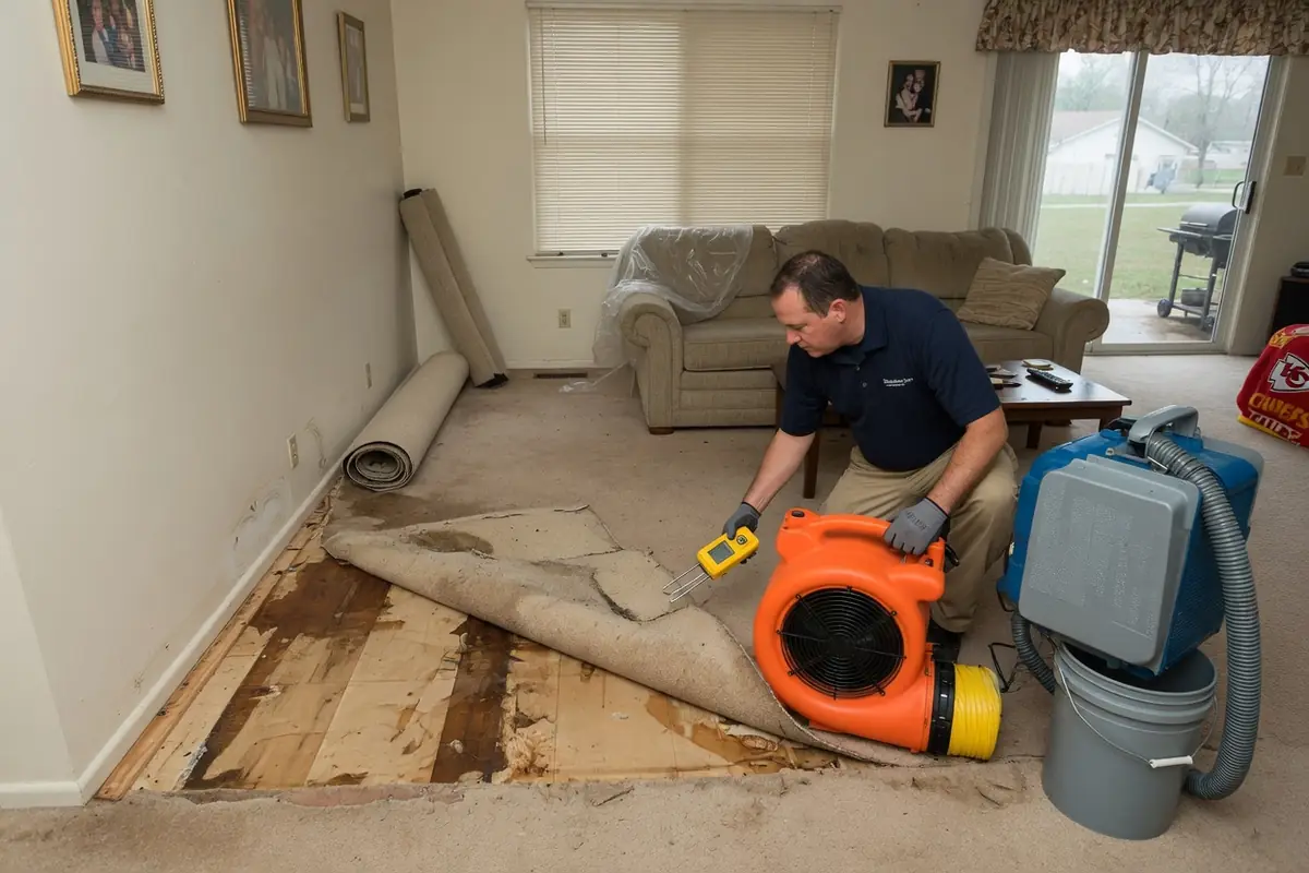 Emergency Water Damage Restoration Olathe KS, LLC crew at work